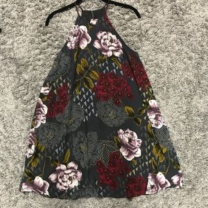 Floral high neck dress